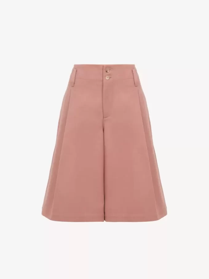 Bermuda taille haute à jambes larges en coton
