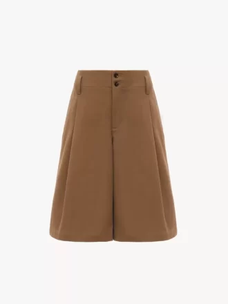 Bermuda taille haute à jambes larges en coton