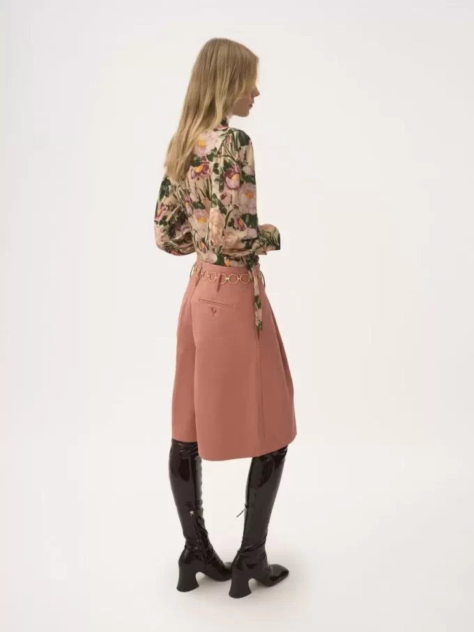 Bermuda taille haute à jambes larges en coton