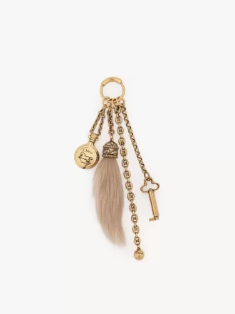 Bijou de sac Chloé Symbols en laiton et peau lainée