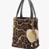 Bijou de sac Chloé Symbols Heart Shearling en laiton