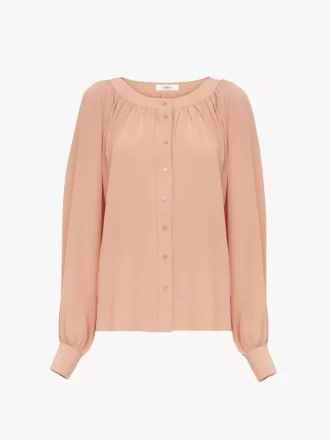 Blouse à encolure dégagée en crêpe de Chine