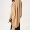 Blouse lavallière froncée oversize en crêpe de Chine