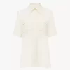 Blouse à manches courtes en crêpe de Chine