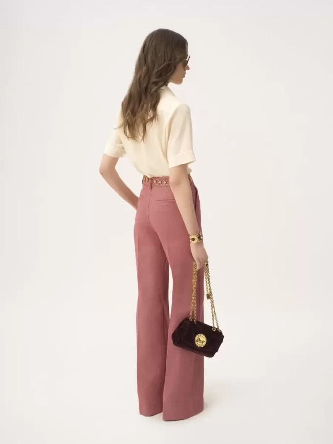 Blouse à manches courtes en crêpe de Chine