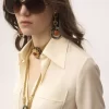 Blouse à manches courtes en crêpe de Chine