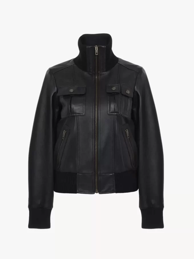 Blouson court en cuir