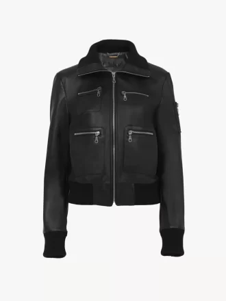 Blouson court en cuir