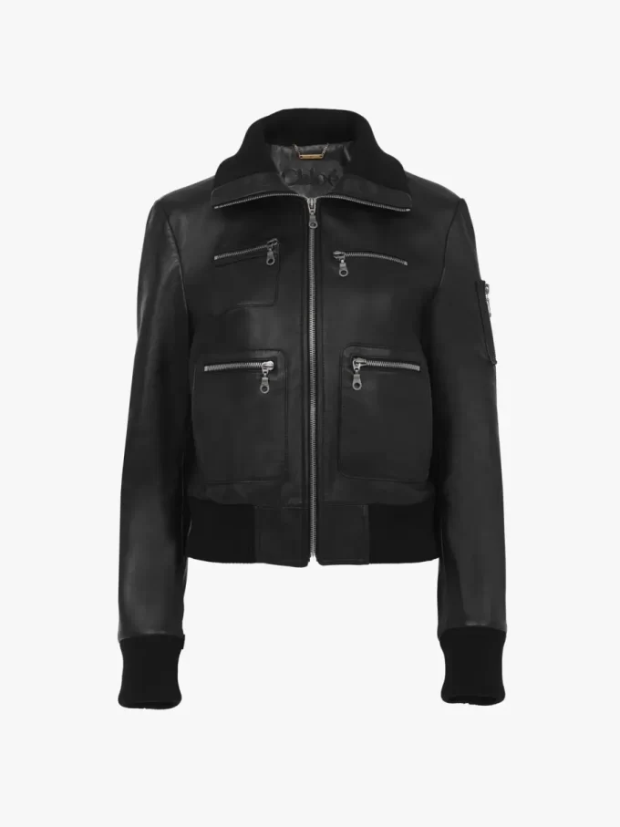 Blouson court en cuir