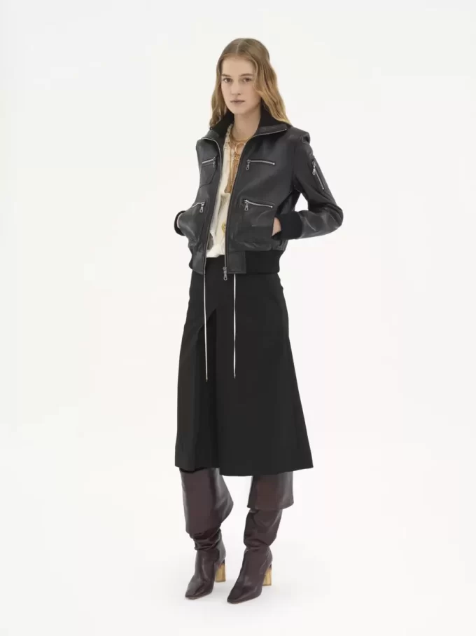 Blouson court en cuir