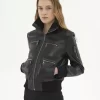 Blouson court en cuir