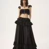 Bralette à volants en mousseline de soie et dentelle