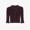 Cardigan ajusté à col en V en maille de laine