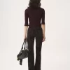 Cardigan ajusté à col en V en maille de laine