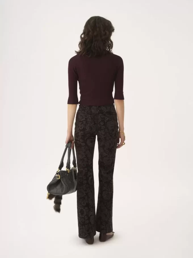 Cardigan ajusté à col en V en maille de laine