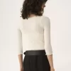 Cardigan ajusté à col rond en coton