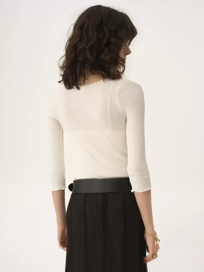 Cardigan ajusté à col rond en coton