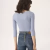 Cardigan ajusté à col rond en coton