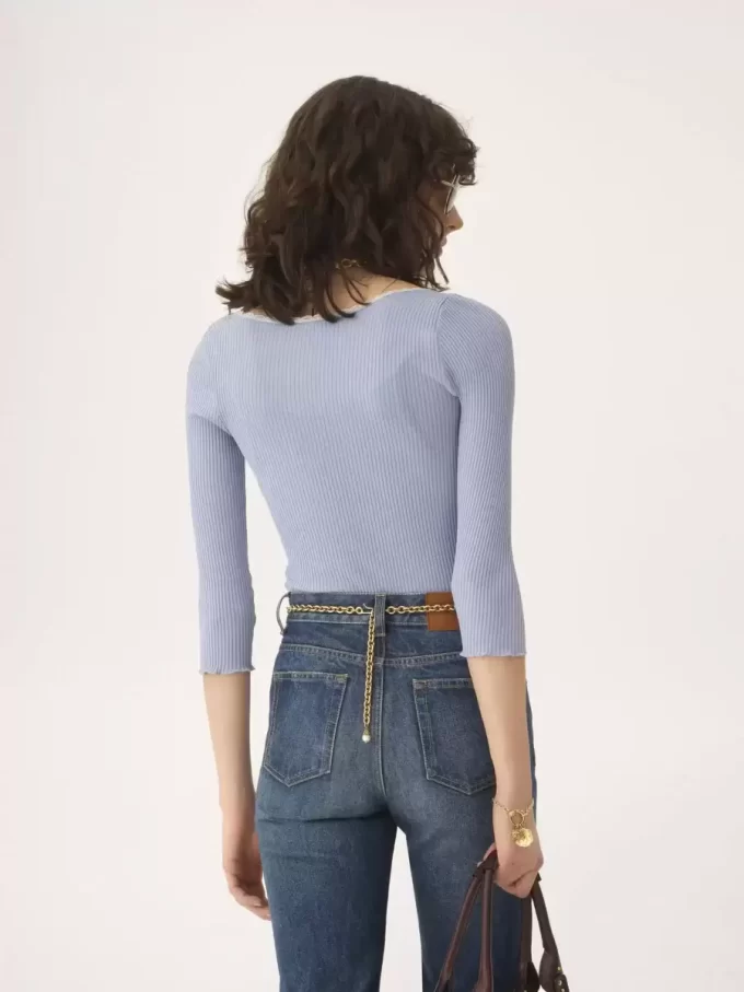 Cardigan ajusté à col rond en coton