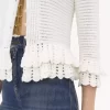 Cardigan ajusté à volants en tricot crochet Cardigan ajusté à volants en tricot crochet