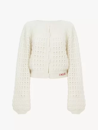 Cardigan col rond en maille laine et cachemire