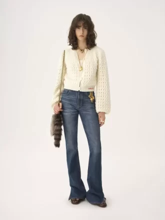 Cardigan col rond en maille laine et cachemire