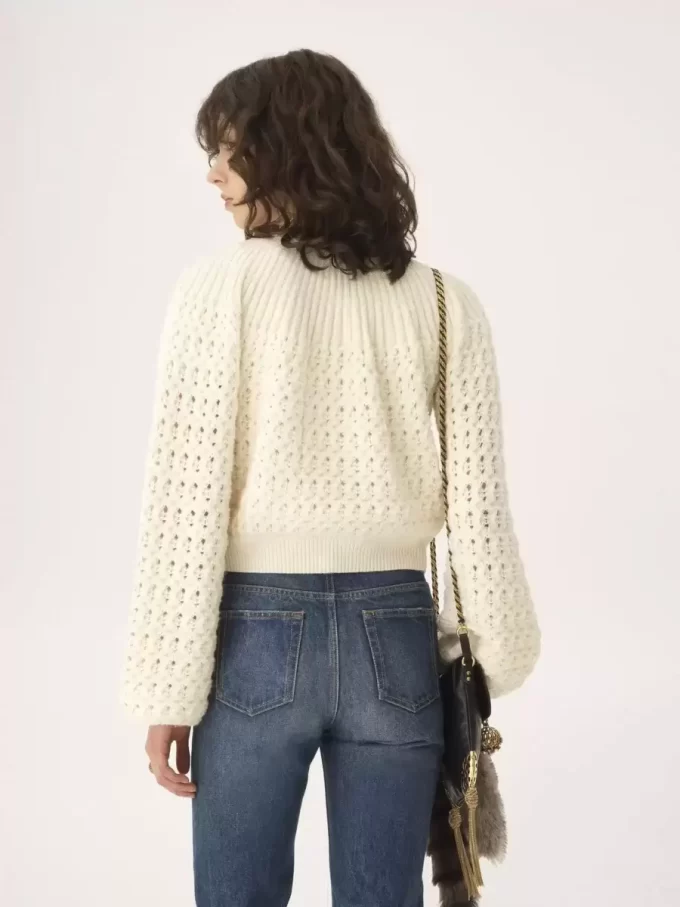 Cardigan col rond en maille laine et cachemire Cardigan col rond en maille laine et cachemire