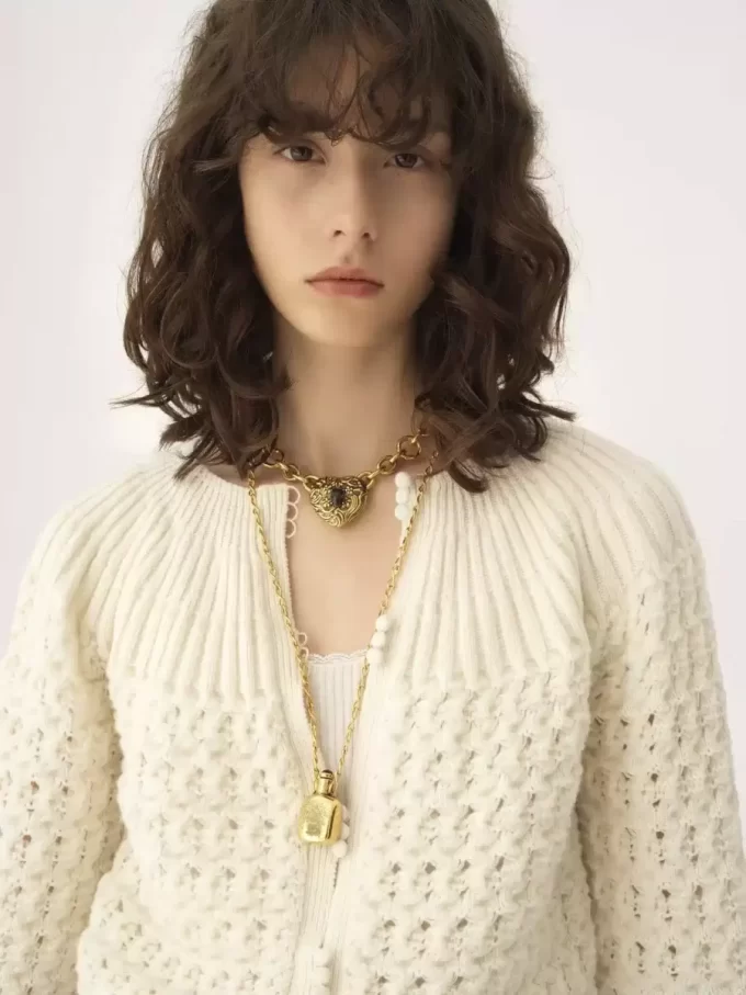 Cardigan col rond en maille laine et cachemire Cardigan col rond en maille laine et cachemire