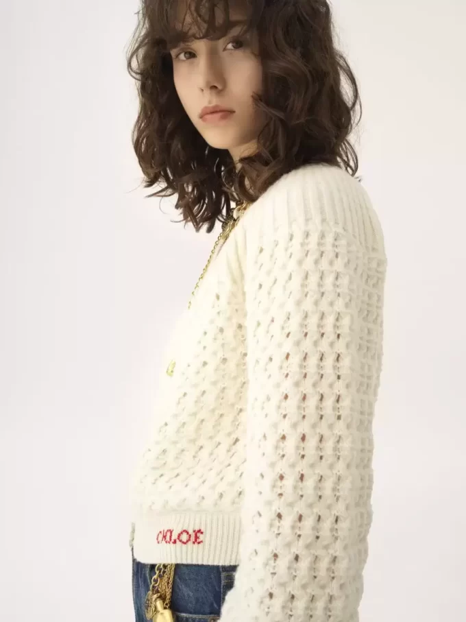 Cardigan col rond en maille laine et cachemire Cardigan col rond en maille laine et cachemire