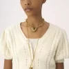 Cardigan à manches bouffantes en maille de laine et cachemire Cardigan à manches bouffantes en maille de laine et cachemire