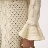 Cardigan à volants avec logo en maille de soie, d’alpaga et de coton Cardigan à volants avec logo en maille de soie, d’alpaga et de coton
