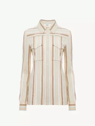 Chemise ajustée en coton crêpon