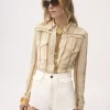 Chemise ajustée en coton crêpon Chemise ajustée en coton crêpon