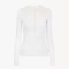Chemise Henley à col en tricot de laine ultrafine et dentelle Chemise Henley à col en tricot de laine ultrafine et dentelle