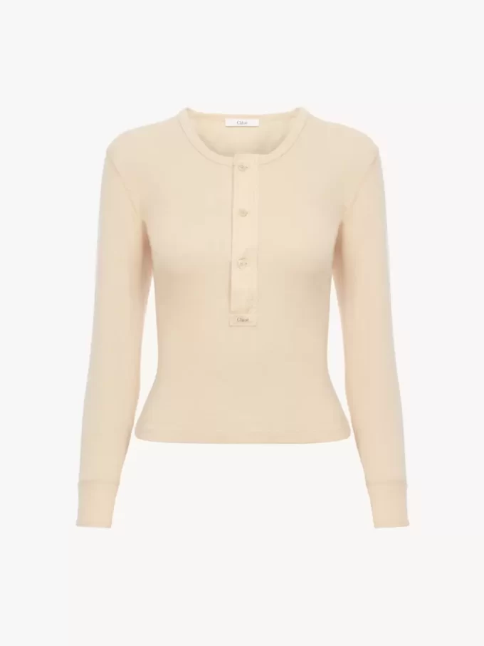 Chemise Henley en jersey de coton Chemise Henley en jersey de coton
