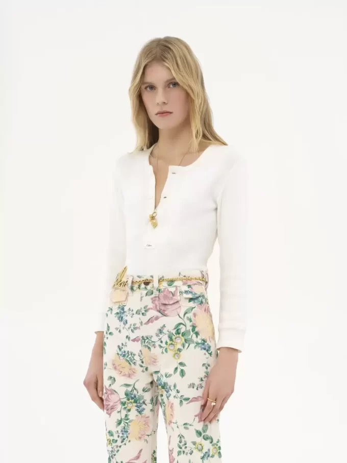Chemise Henley en jersey de coton Chemise Henley en jersey de coton
