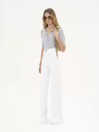 Chemise Henley à manches courtes en tricot de lin et soie