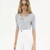 Chemise Henley à manches courtes en tricot de lin et soie Chemise Henley à manches courtes en tricot de lin et soie