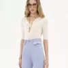 Chemise Henley à manches courtes en tricot de lin et soie Chemise Henley à manches courtes en tricot de lin et soie