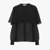 Chemisier cape en georgette de soie Chemisier cape en georgette de soie