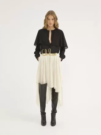 Chemisier cape en georgette de soie