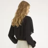 Chemisier cape en georgette de soie Chemisier cape en georgette de soie