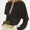 Chemisier cape en georgette de soie Chemisier cape en georgette de soie