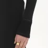 Col roulé ajusté en tricot de laine