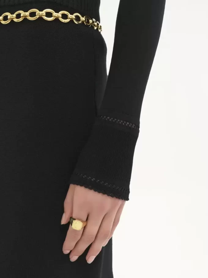 Col roulé ajusté en tricot de laine