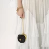 Collier porte-monnaie Micro Horse Medal en cuir grainé