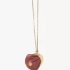 Collier porte-monnaie Micro Horse Medal en cuir grainé