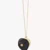 Collier porte-monnaie Micro Horse Medal en cuir grainé