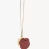 Collier porte-monnaie Micro Horse Medal en cuir grainé