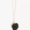 Collier porte-monnaie Micro Horse Medal en cuir grainé